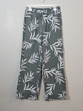 stars above Wide Leg Loungewear/Pajama Pants Green/White Womens Small